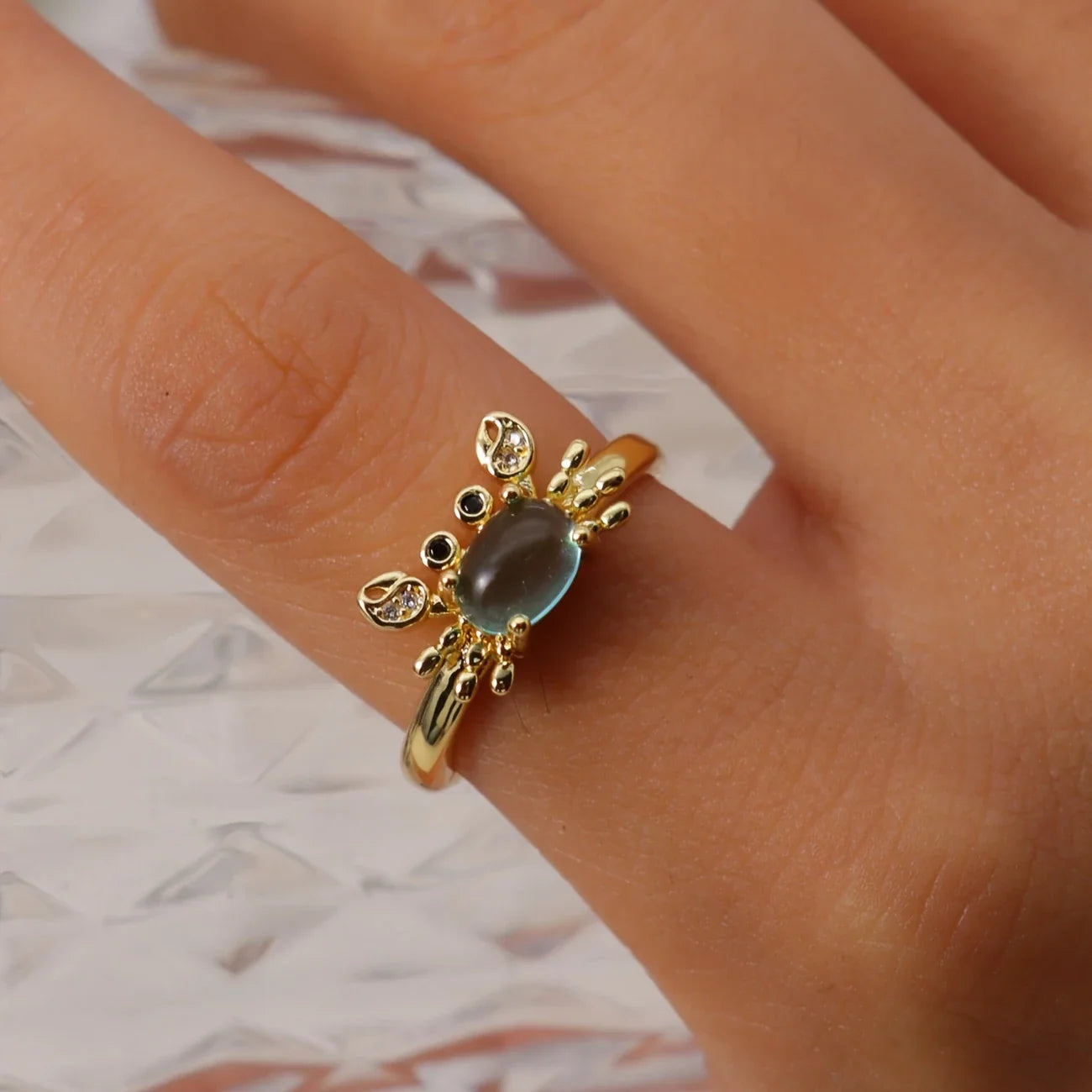 Elegant Adjustable Crab Ring