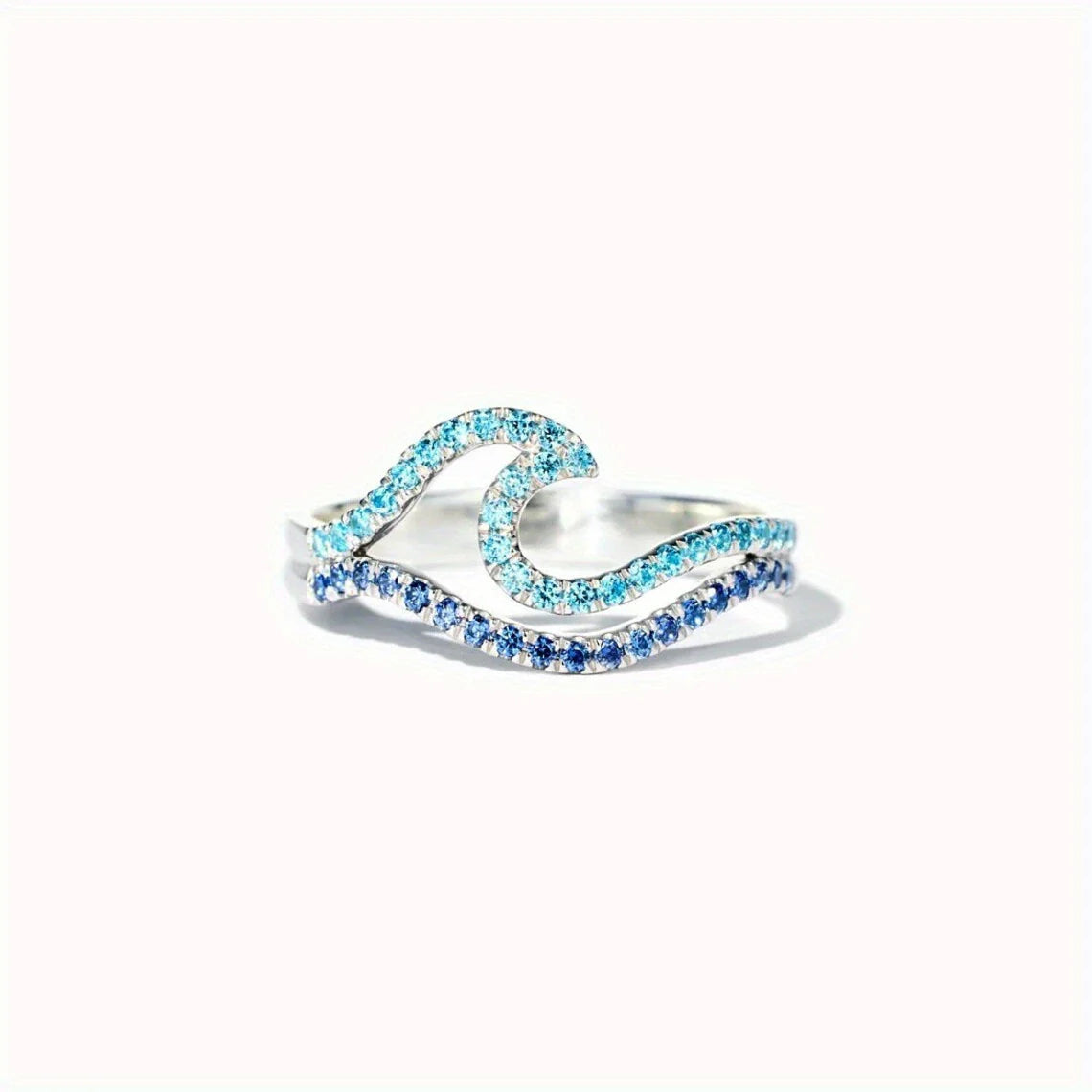 Shiny Ocean Wave Ring