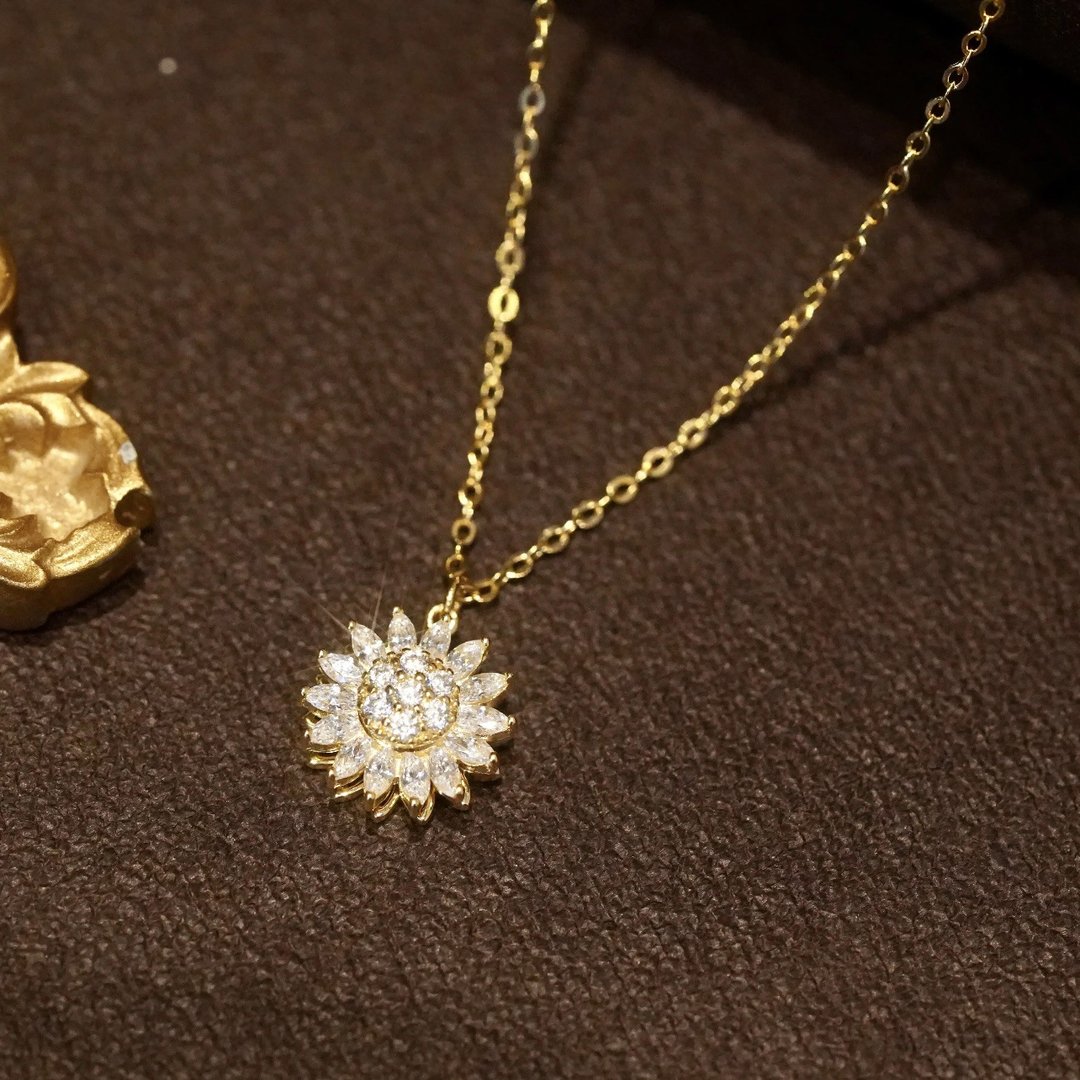 Rotating Sunflower Necklace
