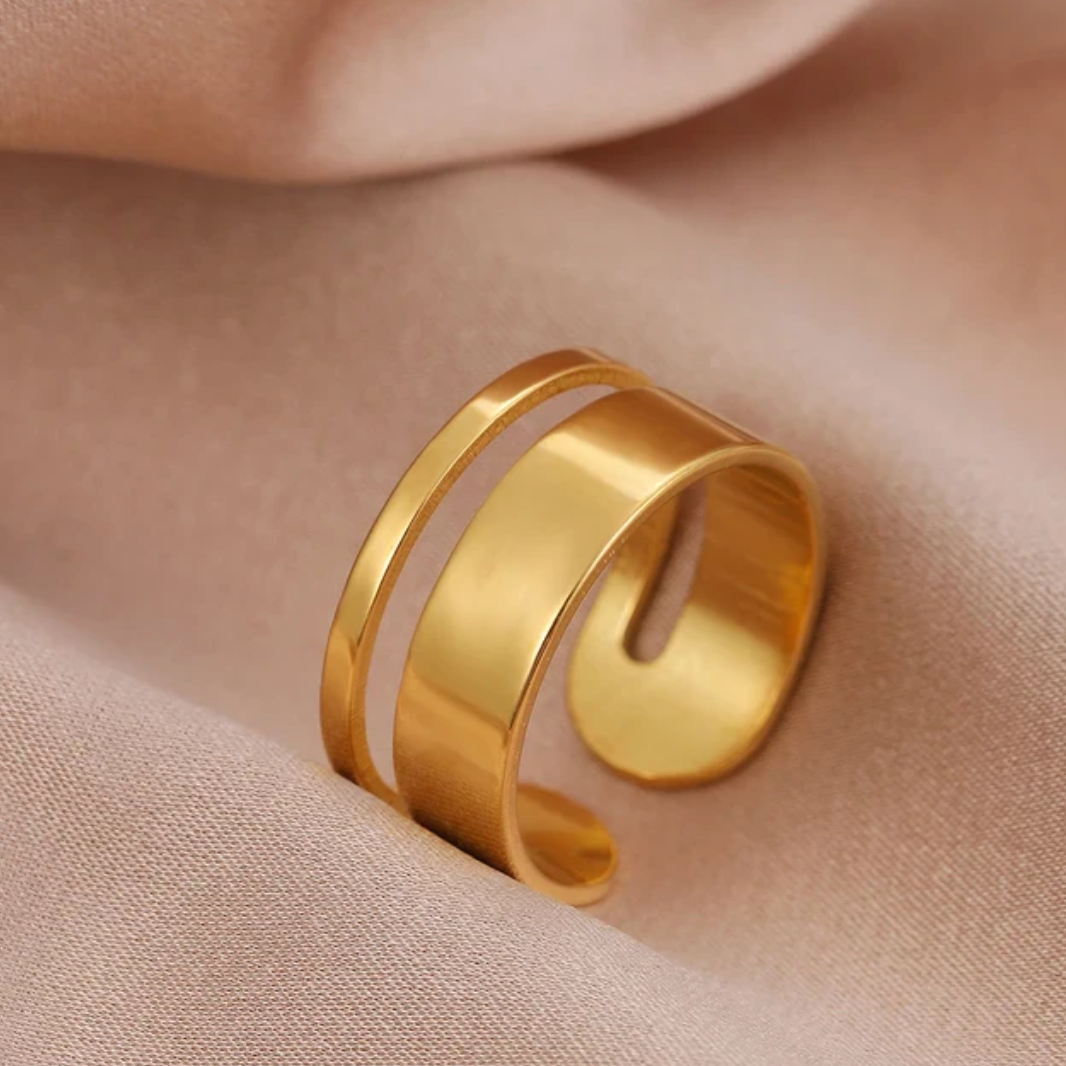 18K Gold Plated Infinite Capsule Ring