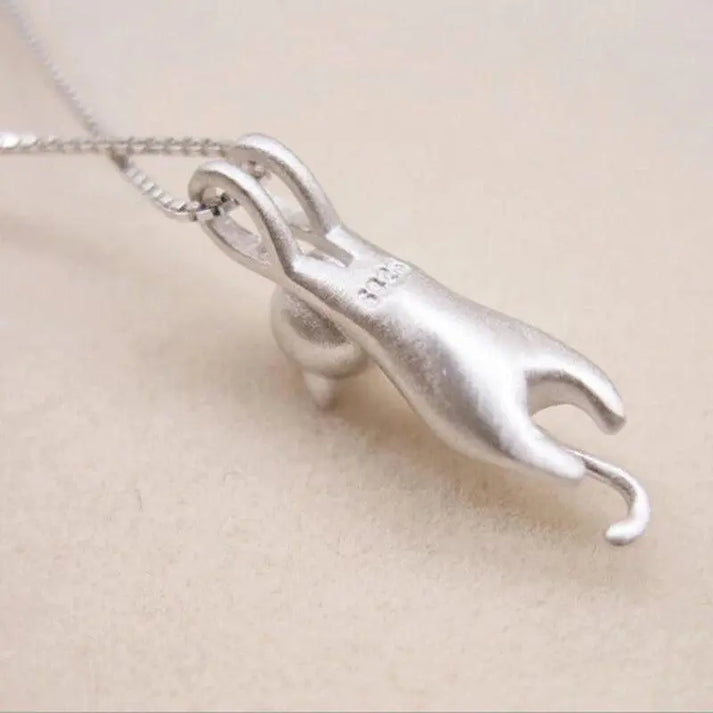 Playful Kitten Sterling Silver 925 Necklace