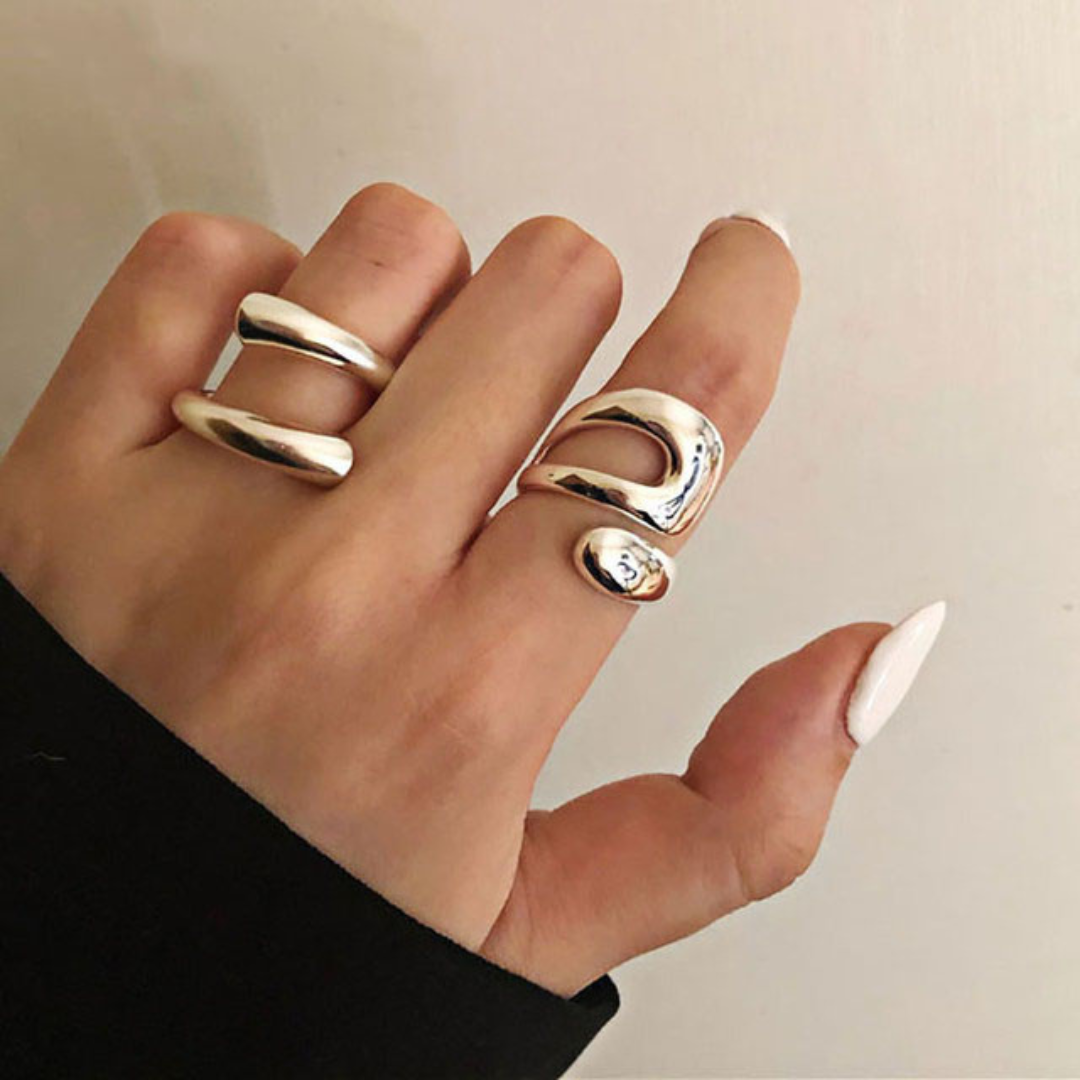 Simple Adjustable Modernist Spiral 925 Silver Ring