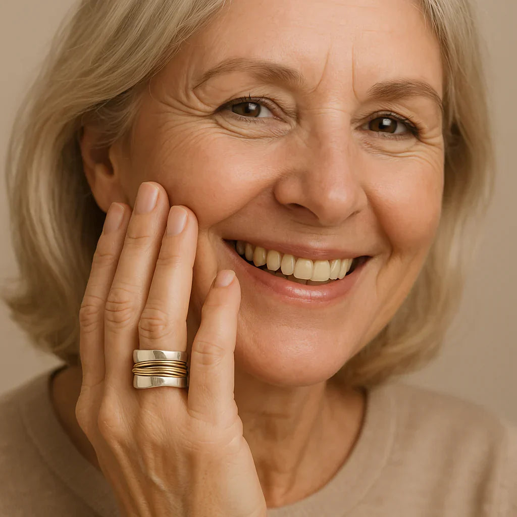 Vintage Silver Gold Thread Ring