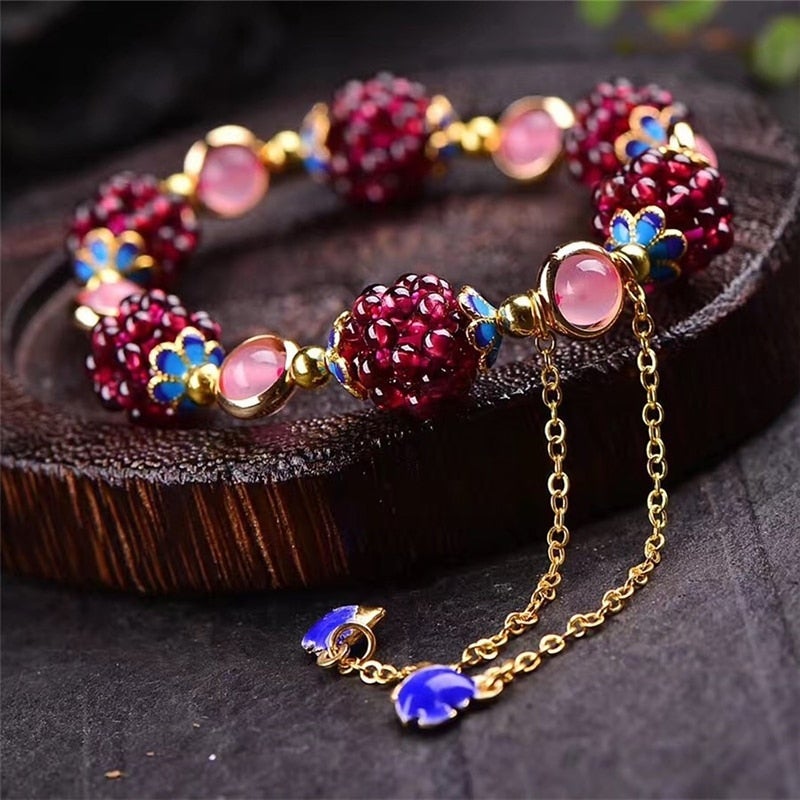 Natural Garnet Stone Bracelet