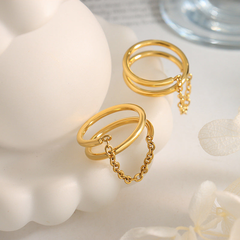 Magnifique Twisted Chain Gold Ring