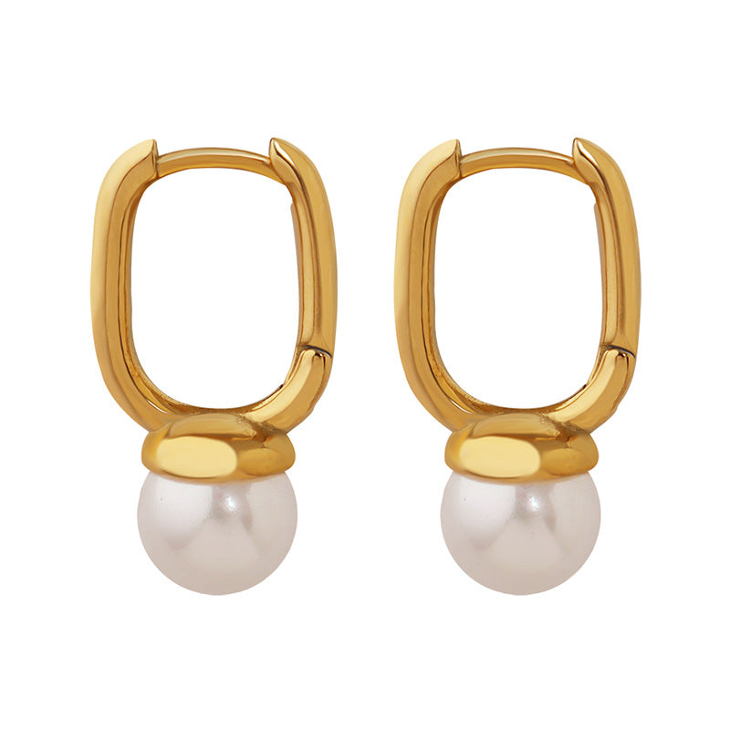 Geometric Pearl Veers Earrings