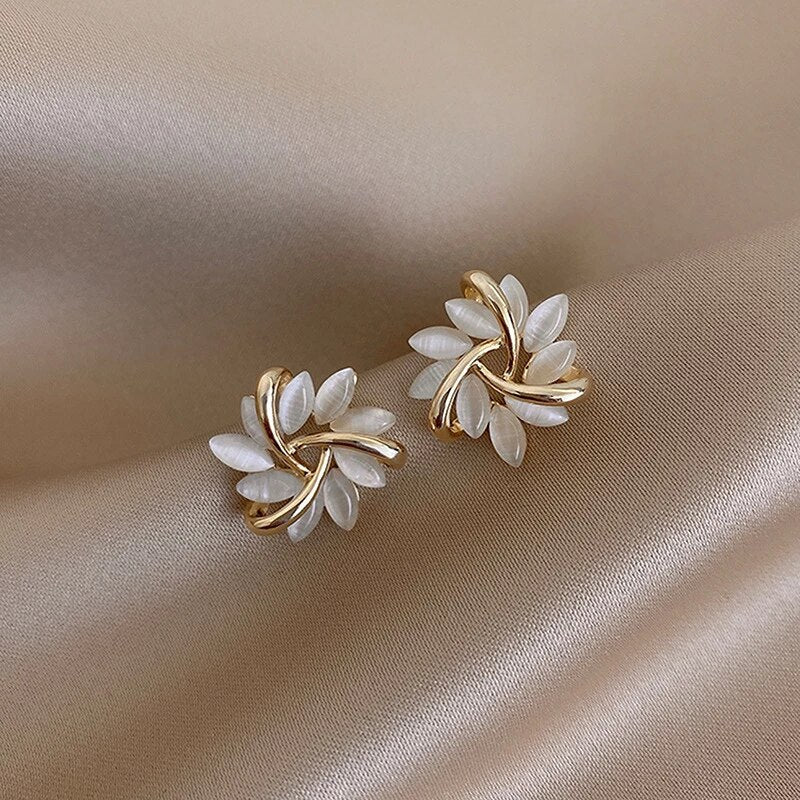 Elegant Nut Earrings in Gold and Silver