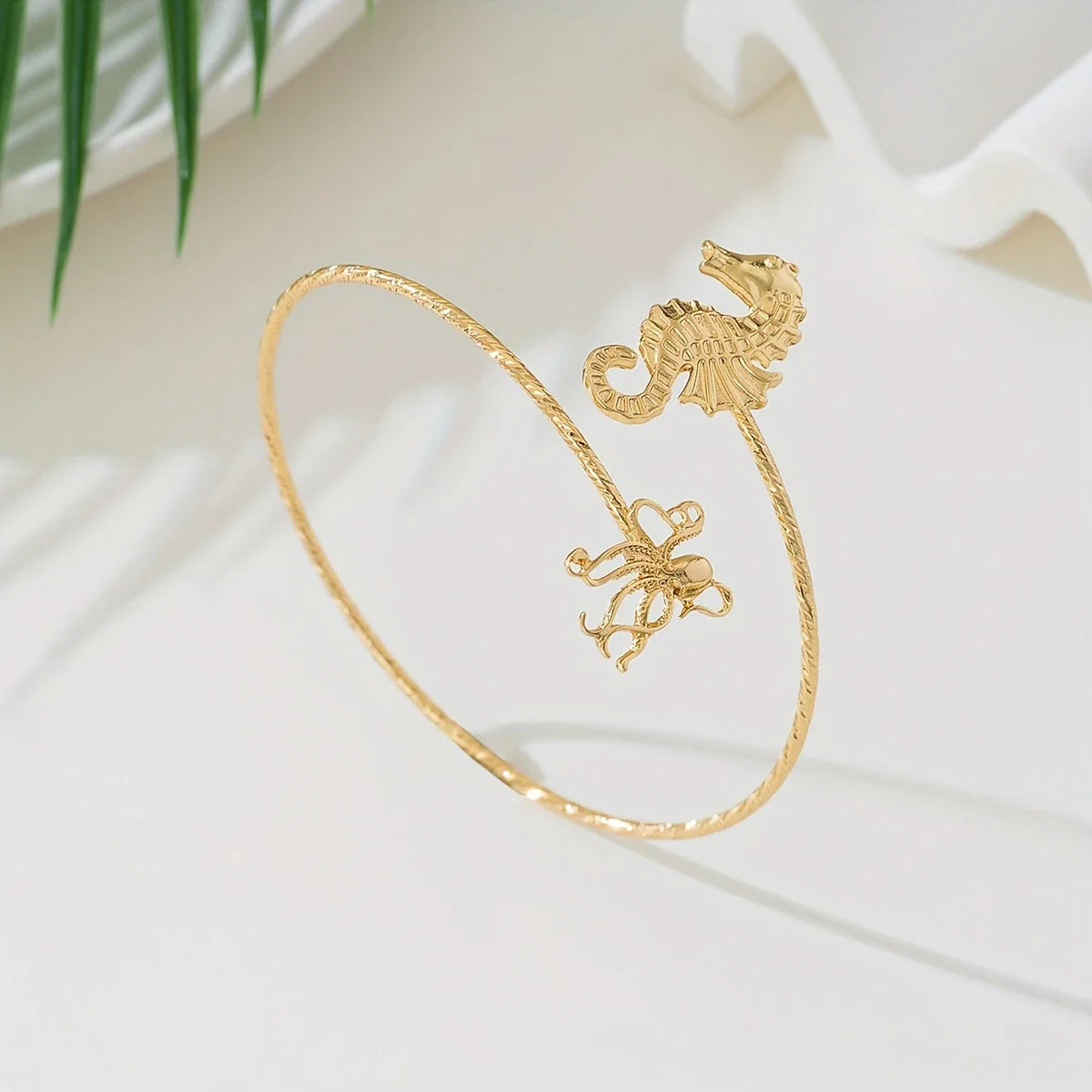 Adjustable Gold Seahorse Bracelet