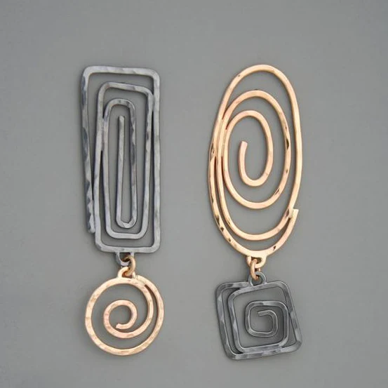 Vintage Gold and Silver Spiral Earrings