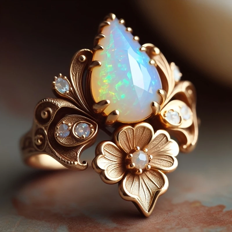 Exotic Opal Gold Ring