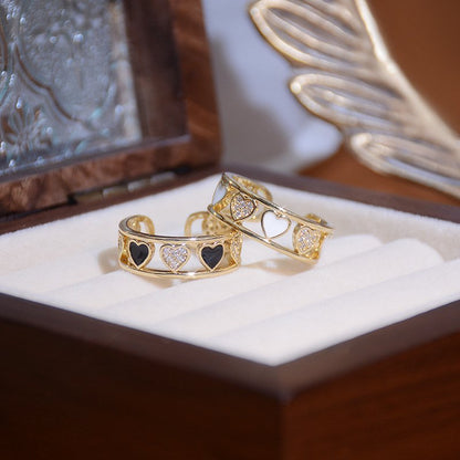 Open Heart Ring with Inlaid Zirconia