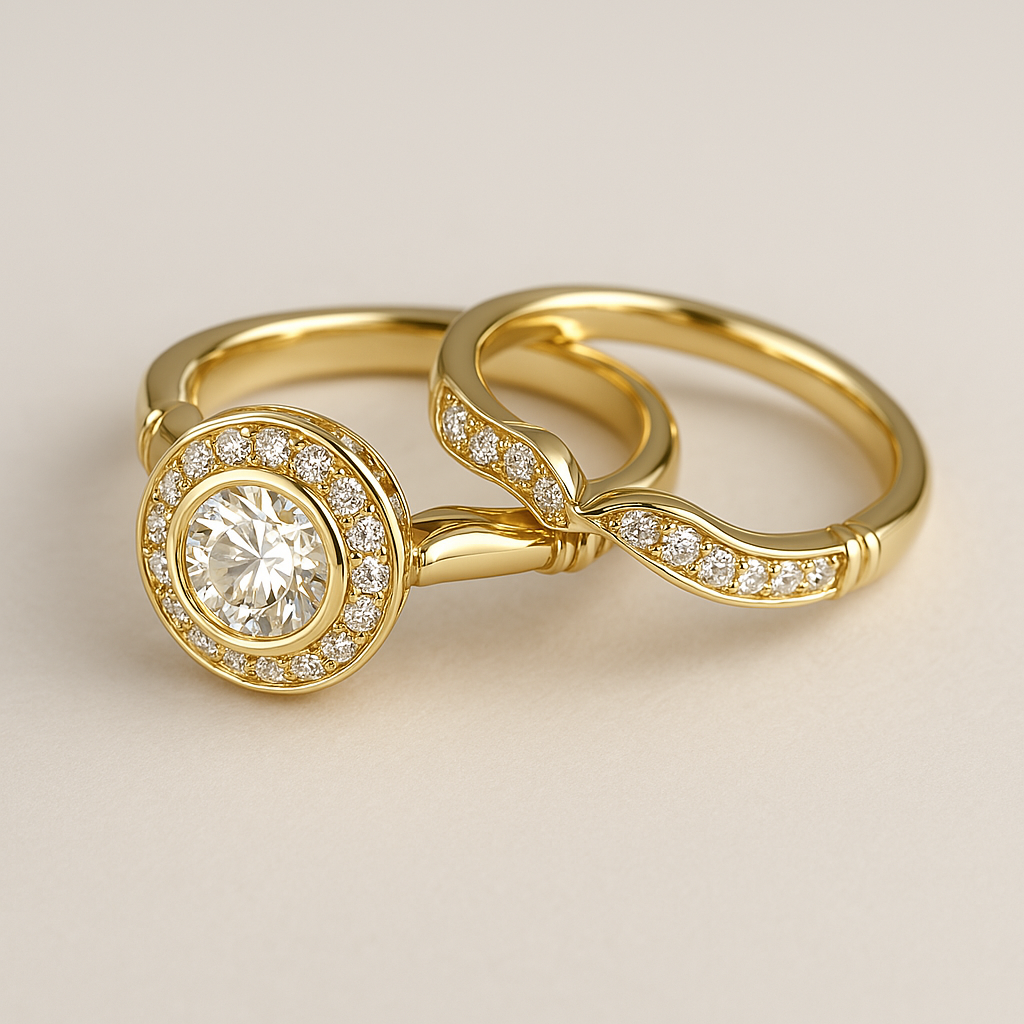 Pack of Vintage Gold and Zirconia Rings