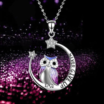 Lunar Owl Necklace - Never Give Up