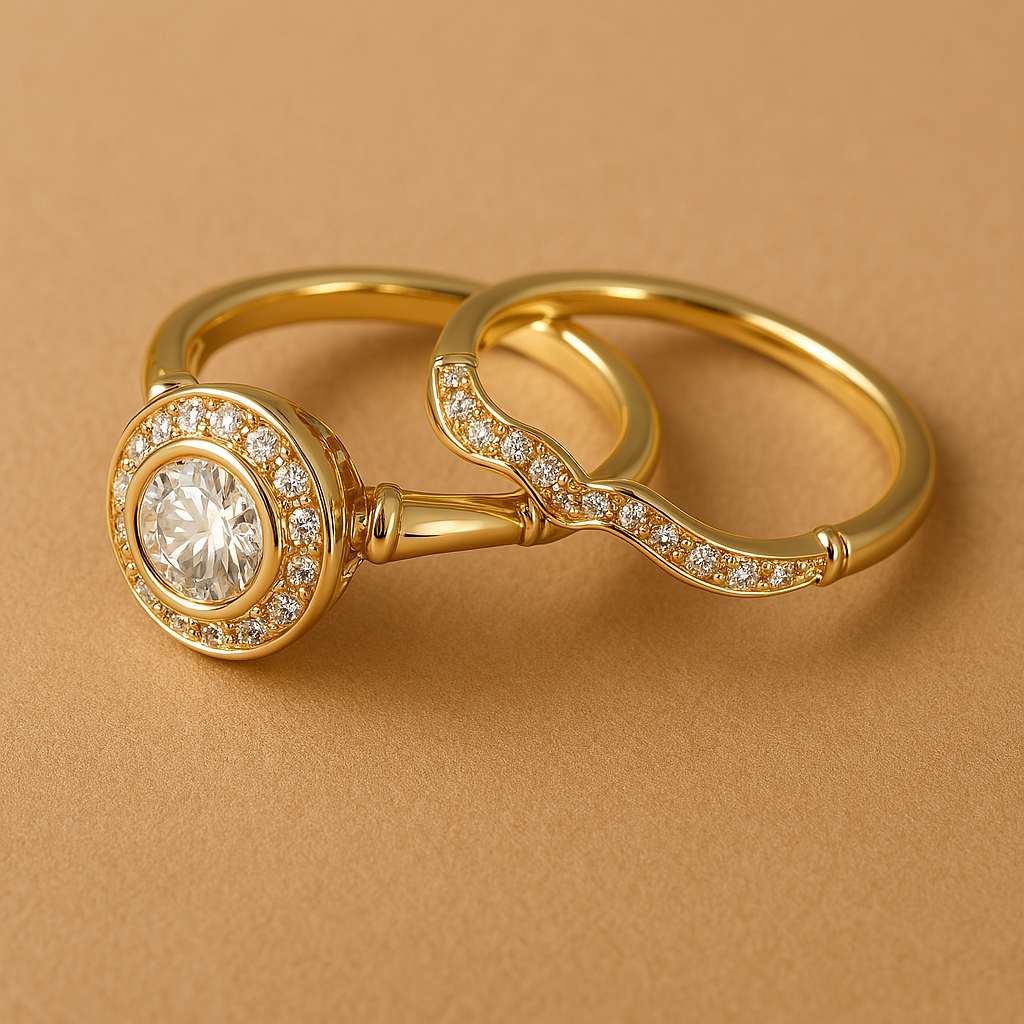 Pack of Vintage Gold and Zirconia Rings