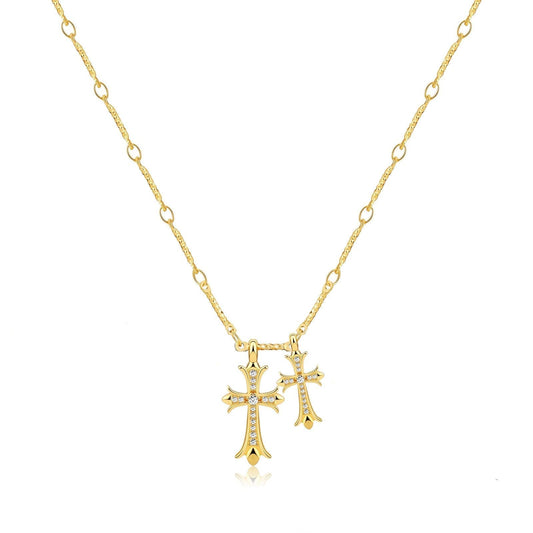 Vivori Double Cross Necklace