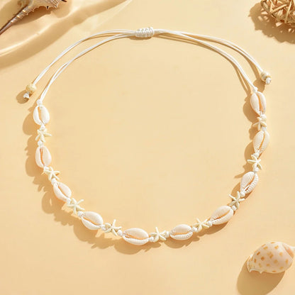 Adjustable Braided Necklace with Ocean Finish