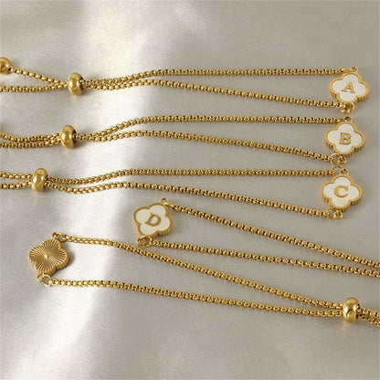 Custom Clover-Shaped Initial Bracelet