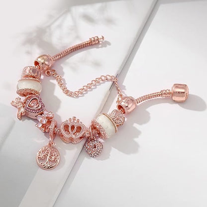 Rose Dreamcatcher Bracelet with Included Charms in Silver