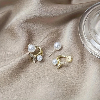 Elegant Mermaid Tail Earrings with Pearl