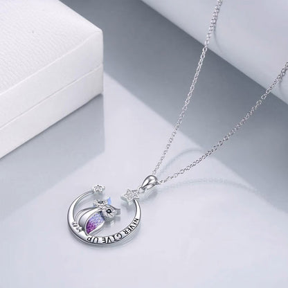 Lunar Owl Necklace - Never Give Up