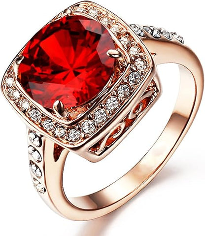 Ruby Halo Statement Ring | Rose Gold