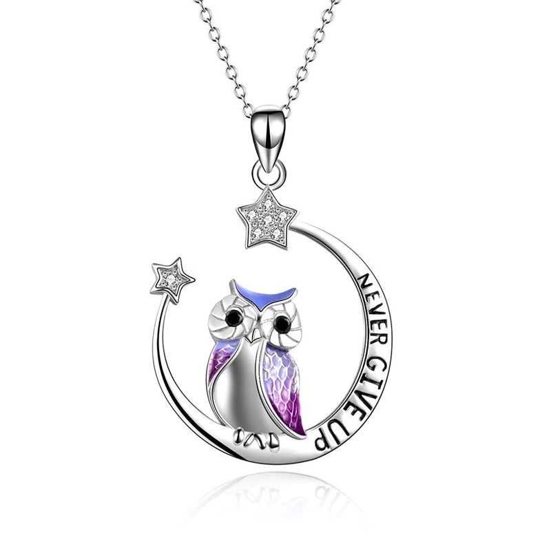 Lunar Owl Necklace - Never Give Up