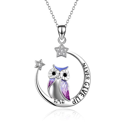 Lunar Owl Necklace - Never Give Up
