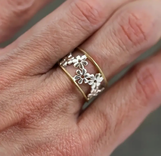 Exquisite Vintage Design Emmaille Blumenring Jewelry