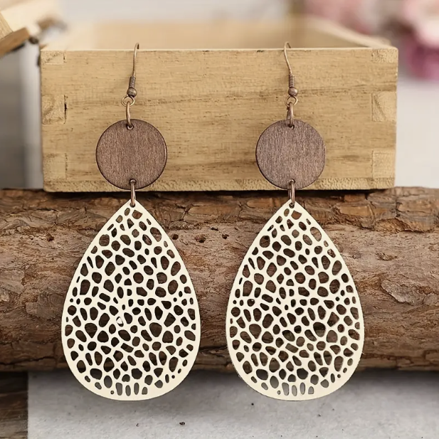 Vintage Leather Hanging Earrings