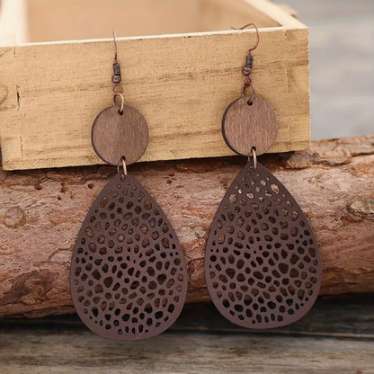 Vintage Leather Hanging Earrings