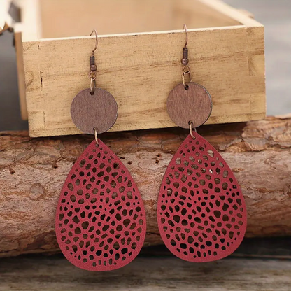Vintage Leather Hanging Earrings