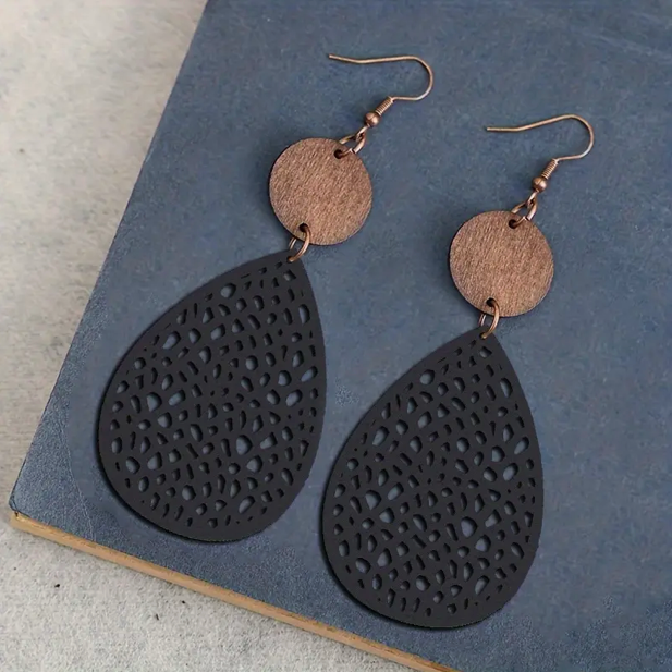 Vintage Leather Hanging Earrings