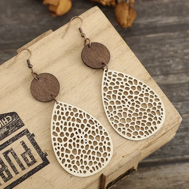 Vintage Leather Hanging Earrings