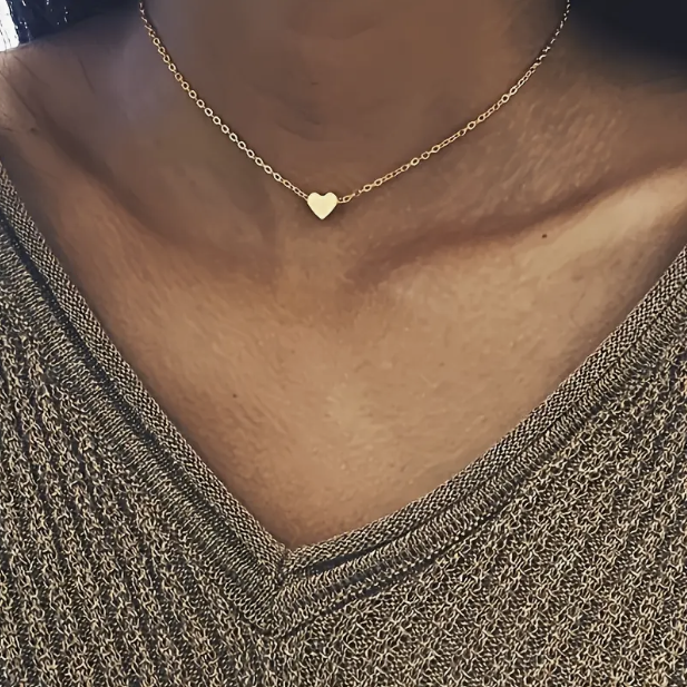 Silver and Gold Heart Pendant with Necklace