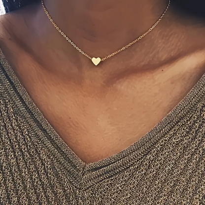 Silver and Gold Heart Pendant with Necklace