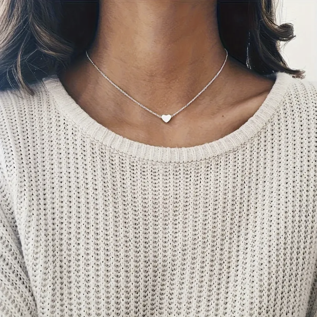 Silver and Gold Heart Pendant with Necklace