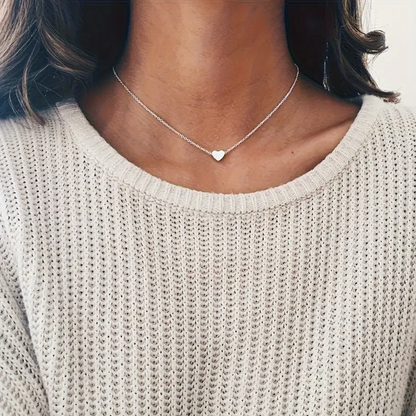 Silver and Gold Heart Pendant with Necklace