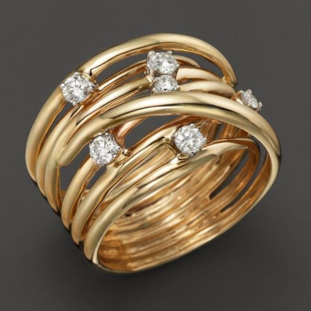 Vintage Fine Zirconia Gold Ring