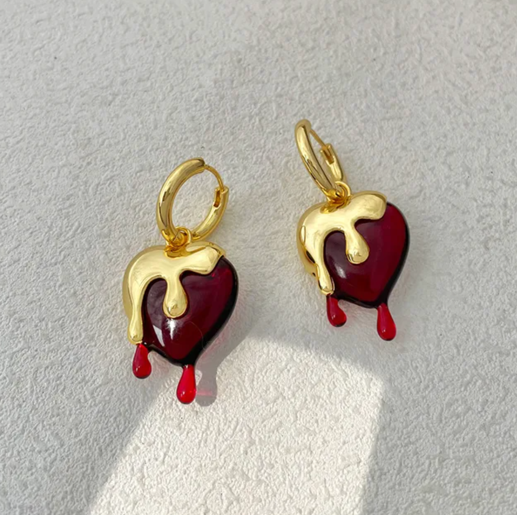 Small 18K Gold Plated Cherry-Shaped Earrings