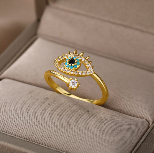 18K Gold Plated Evil Eye Ring