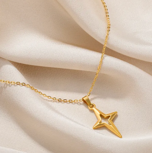 18K Gold Plated Necklace with Shooting Star