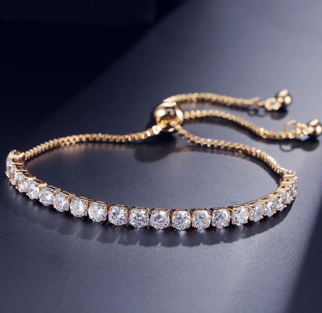 18K Gold Bracelet Full of Strass