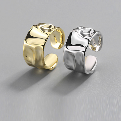 Wide Asymmetric 925 Silver Ring