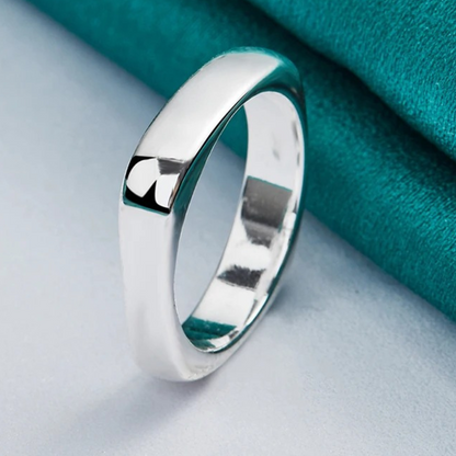 Simple Adjustable Square 925 Silver Ring