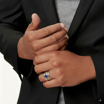 Vintage Silver Blue Sapphire Ring