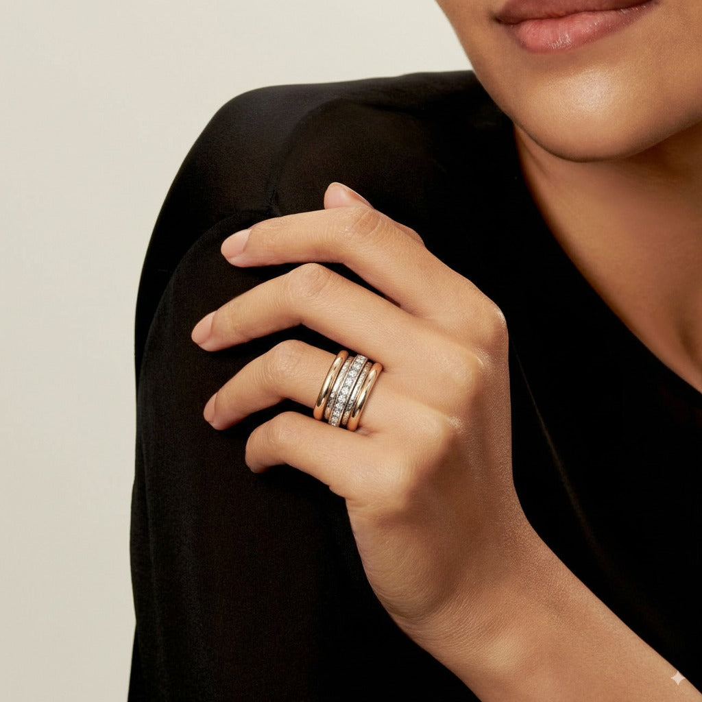 Vintage Thick Gold and Silver Ring