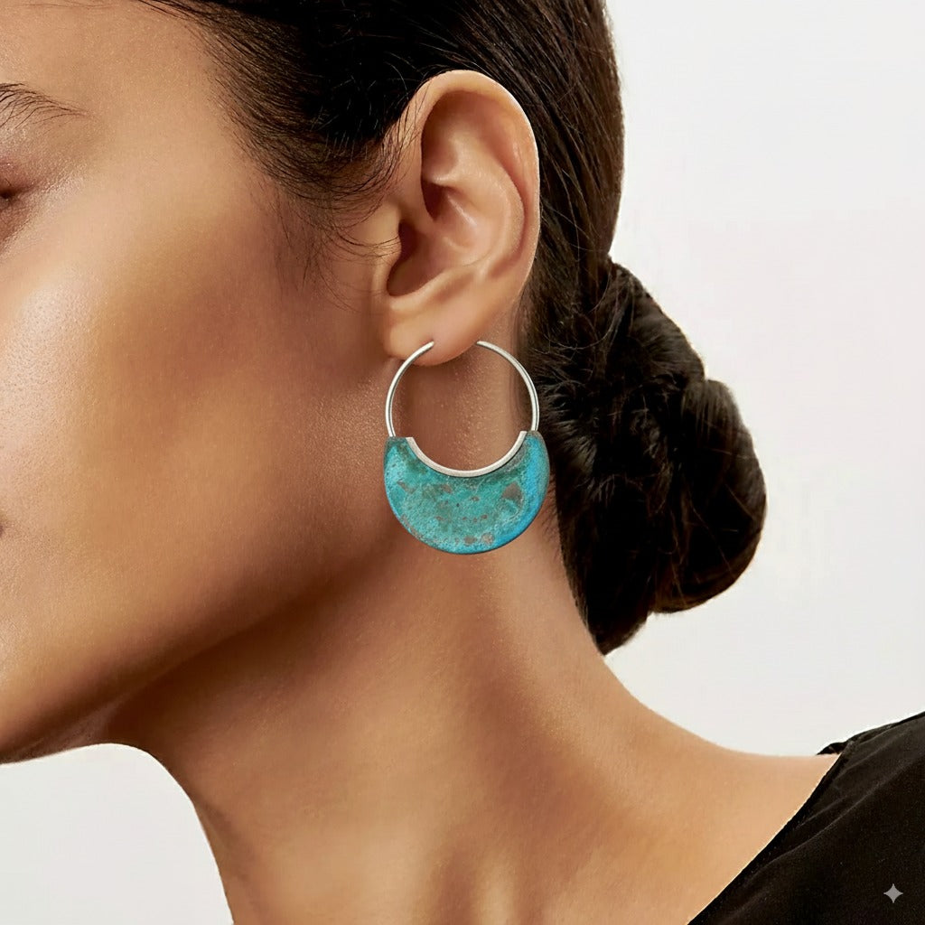 Vintage Worn Turquoise Earrings