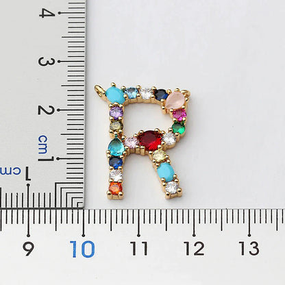 Initial and Gemstone 18K Gold Necklace