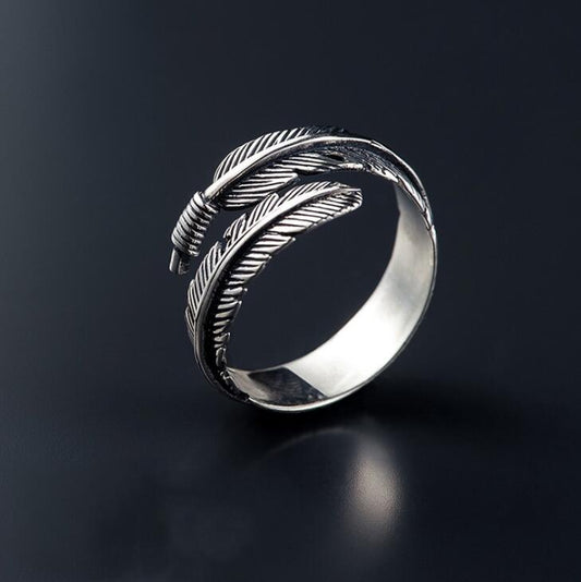 Vintage Feather Silver Ring