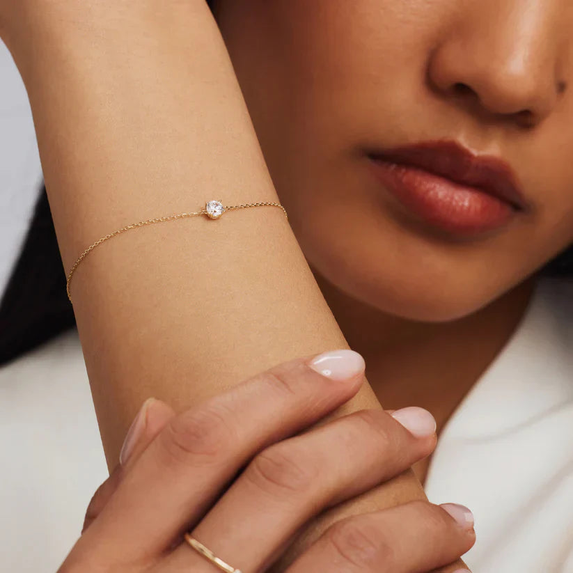Clea Stone Bracelet | White Gold